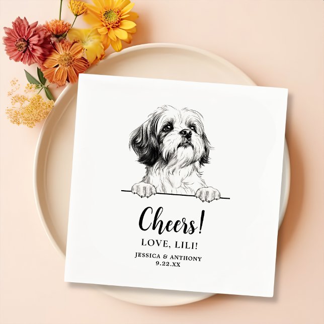 Shih Tzu Hund Personlig Cheers Pappersservett (Skapare uppladdad)