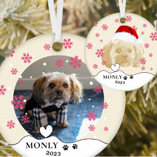 Shih Tzu Hund Personlig Hand Teckning Julgransprydnad Keramik