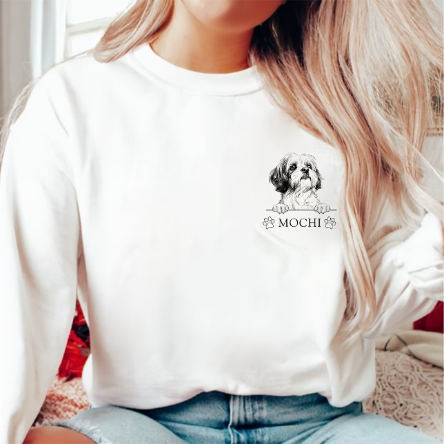 Shih Tzu Hund Personlig Hand Teckning T Shirt (Skapare uppladdad)