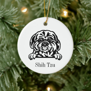 Shih Tzu hund Personlig Husdjur Ornament, Cu Keram Julgransprydnad Keramik