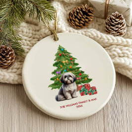 Shih Tzu Hund Personlig jul Julgransprydnad Keramik