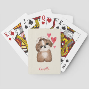 Shih Tzu Hund Personlig Pet Namn Casinokort