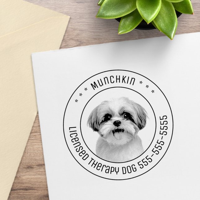 Shih Tzu Hund Pet Photo Round Stämpel (Skapare uppladdad)