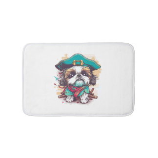 Shih Tzu Hund Pirat Badrumsmatta