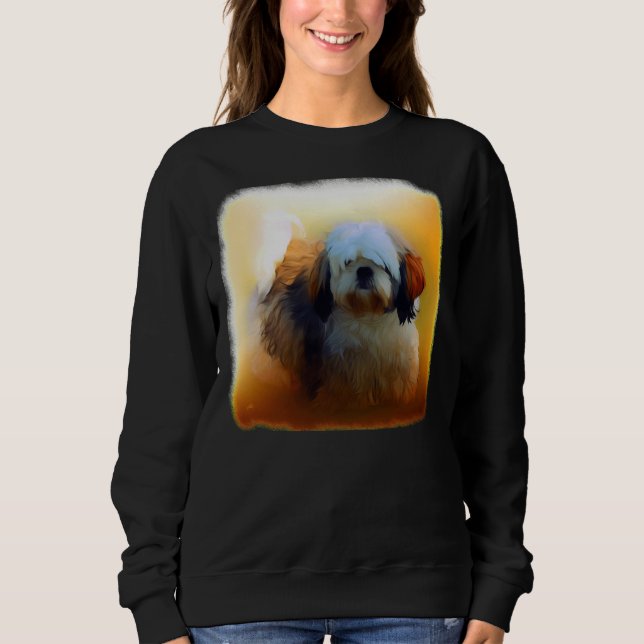 Shih Tzu Hund Porträtt T Shirt (Framsida)