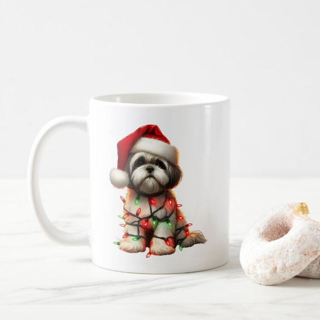 Shih Tzu Hund Puppy Jul Kaffemugg (Med munk)