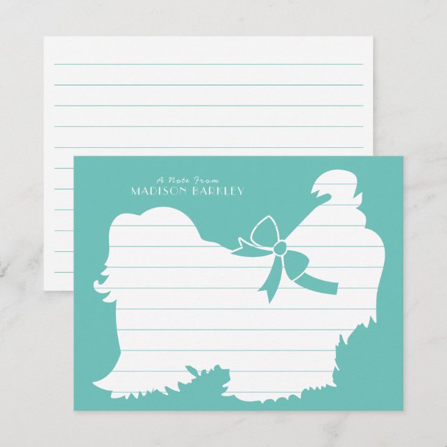 Shih-Tzu Hund Puppy Long Hair Tack Kort (Fram/baksida)