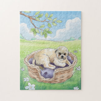 Shih tzu hund puzzle pussel