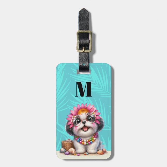 Shih Tzu Hund Resväskemärken Bagagebricka (Vertikal Framsida)
