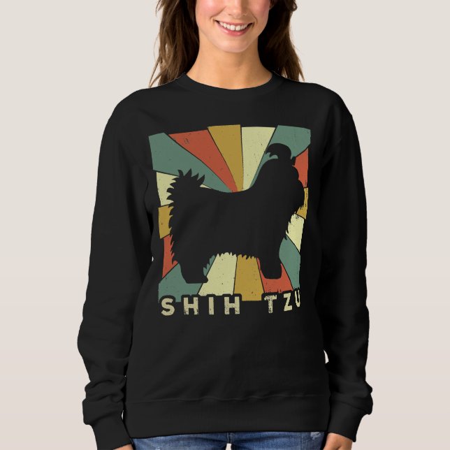 Shih Tzu Hund Retro-Vintage T Shirt (Framsida)