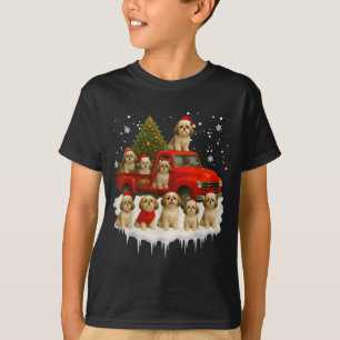 Shih Tzu Hund Röda Lastbil Julgran Tomte Fula X T Shirt