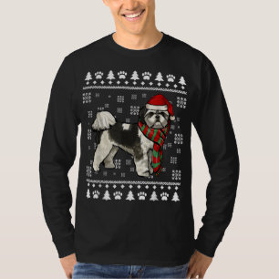 Shih Tzu Hund Santa Hat Julafton God jul T Shirt