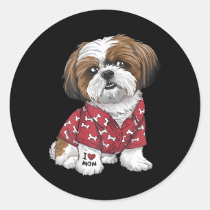 Shih Tzu Hund Shih Tzu Mamma I Kärlek Mamma Tattoo Runt Klistermärke