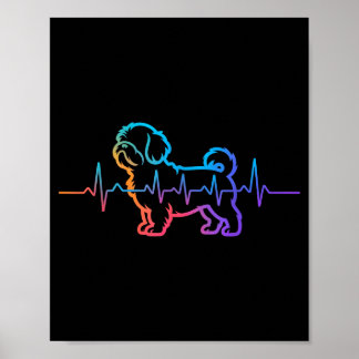 Shih tzu hund shihtzu hund hjärtslag shitzhu rolig poster