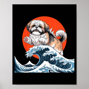 Shih tzu hund shihtzu hund japansk konst shitzhu r poster
