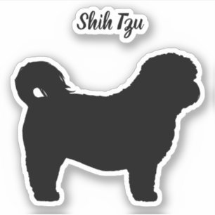 Shih Tzu Hund Silhouette Hund aveln Vinyl Sticker Klistermärken