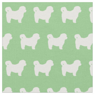 Shih Tzu Hund Silhouette Pet Sage Grönt Tyg