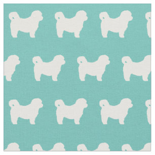 Shih Tzu Hund Silhouette Pet Teal Tyg
