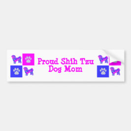 Shih Tzu Hund Silhouette Shock rosa och Blue Best  Bildekal