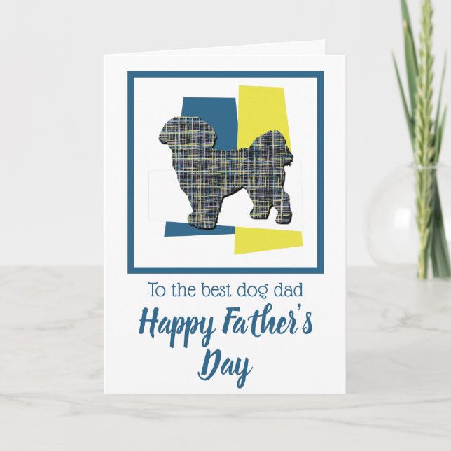 Shih Tzu Hund Siluett TriColour Fars Dag Kort (Framsida)