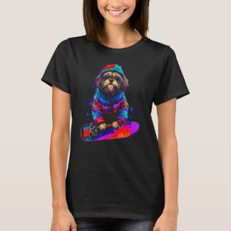 Shih Tzu Hund Snowboard T Shirt