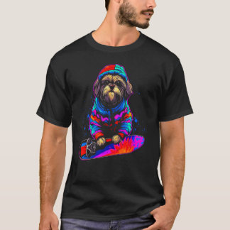 Shih Tzu Hund Snowboard T Shirt