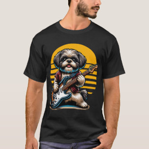 Shih Tzu hund spelar Elgitarr Shih Tzu T Shirt