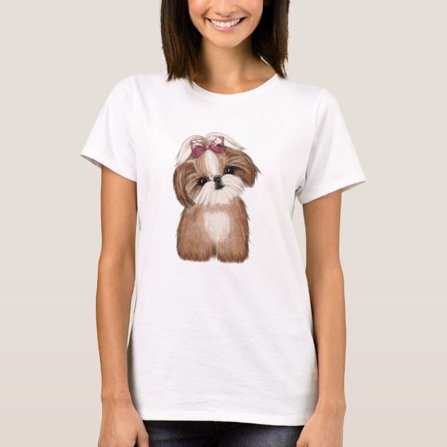 Shih Tzu Hund T Shirt (Framsida)