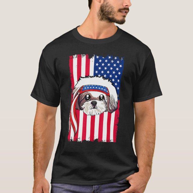 Shih Tzu Hund T Shirt (Framsida)