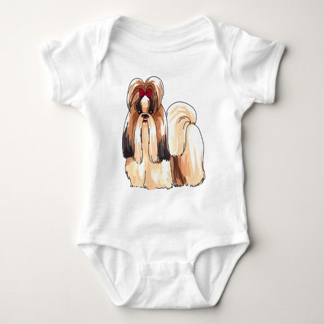 Shih Tzu Hund T Shirt (Framsida)