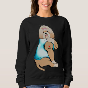 Shih Tzu Hund Tatto I Kärlek Mamma Mor S-dagen T Shirt