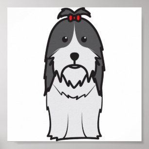 Shih Tzu Hund Tecknad Poster