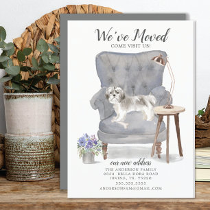 Shih tzu Hund Vi har flyttat Flytta Announcement Meddelande