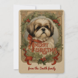 Shih Tzu Hund Vintage-julkort Julkort