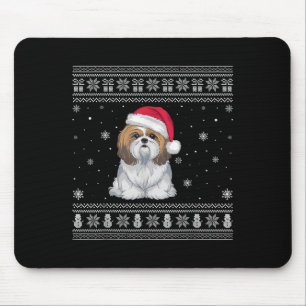 Shih Tzu Hundälskare Män Kvinnor Tomte Ful Jultröj Musmatta