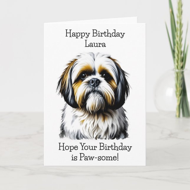 Shih Tzu Hundälskares Personlig Birthday Kort (Framsida)