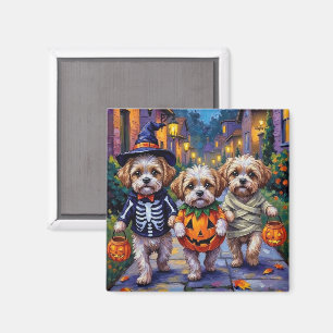 Shih Tzu Hundar Busar eller Godis Halloween-kostym Magnet