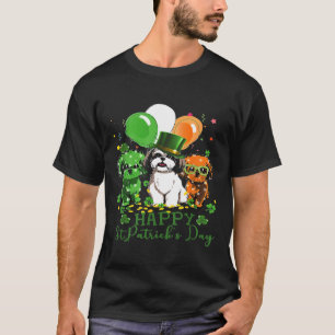 Shih Tzu Hundar Lycklig St patricks day T Shirt