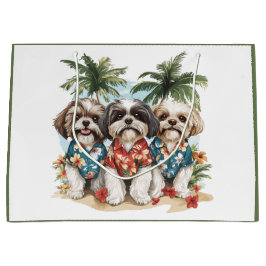 Shih Tzu Hundar som bär hawaiiskor