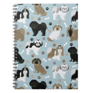 Shih Tzu Hundar Tass och Bones Anteckningsbok