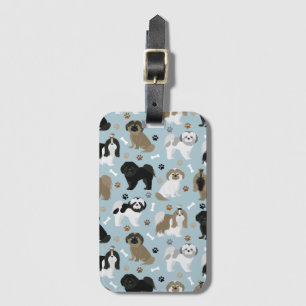 Shih Tzu Hundar Tass och Bones Bagagebricka