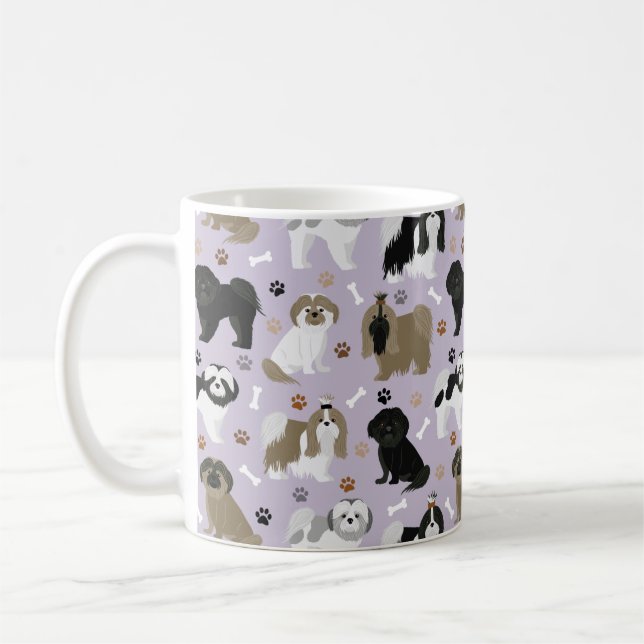 Shih Tzu Hundar Tass och Bones Coffee Mugg (Vänster)