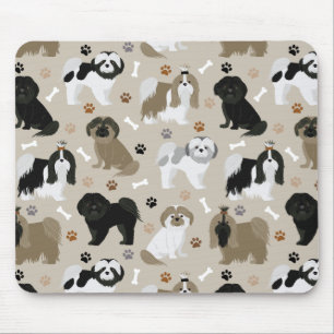 Shih Tzu Hundar Tass och Bones Mouse Pad Musmatta