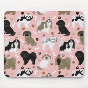 Shih Tzu Hundar Tass och Bones Mouse Pad Musmatta