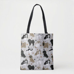 Shih Tzu Hundar Tass och Bones Tygkasse