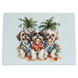 Shih Tzu Hundar Wearing Hawaiian Shirts