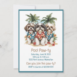 Shih Tzu Hundar Wearing Hawaiian Shirts Inbjudningar