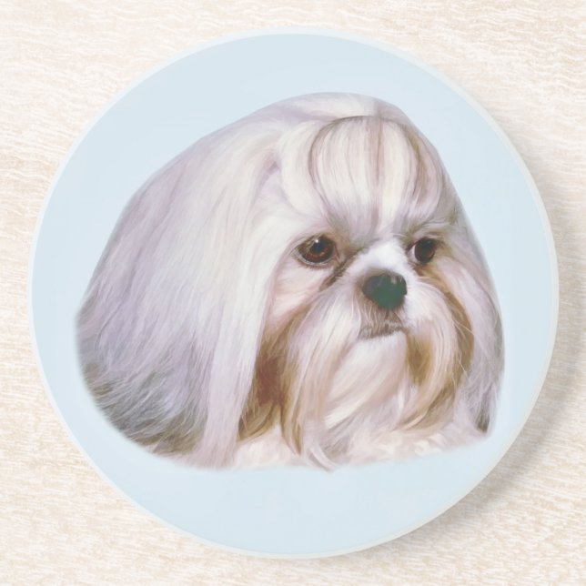 Shih Tzu hundkustfartyg Underlägg Sandsten (Framsidan)