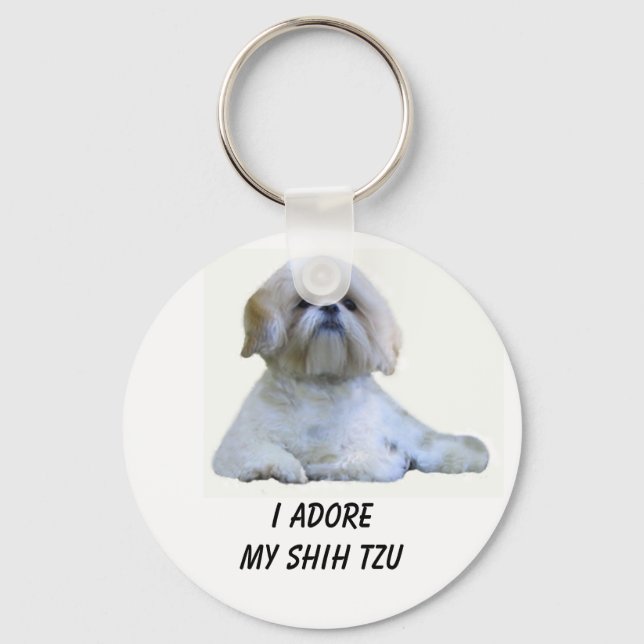 Shih Tzu I Adore Keychain Nyckelring (Framsida)