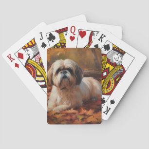 Shih Tzu i Höst löv Fall Inspire Casinokort